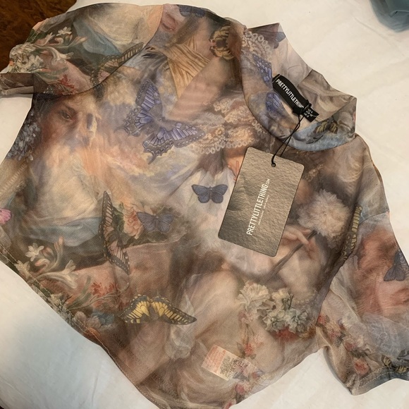 Mesh crop top with matching bikini bottoms - Picture 2 of 3